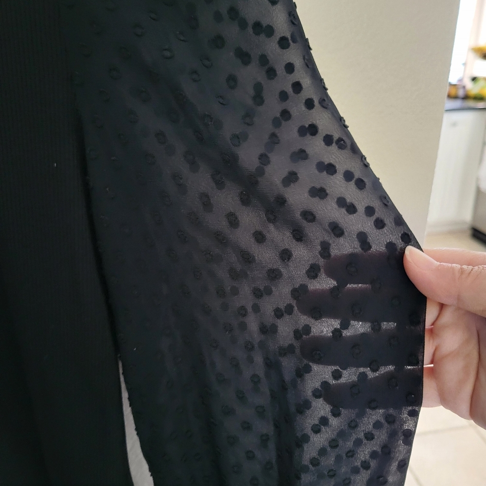 Who What Wear Black Ribbed Top, Size Small, NWT